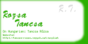 rozsa tancsa business card